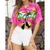 LA LEELA Hawaiian Shirts Womens Summer Beach Party Short Sleeve Vacation Tops Blouse Shirt Floral Colorful Blouses Dress for Women - 3 of 4