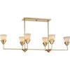 Progress Lighting Pinellas 6-Light Linear Chandelier Softgold Finish Opal Glass Shades - 2 of 3