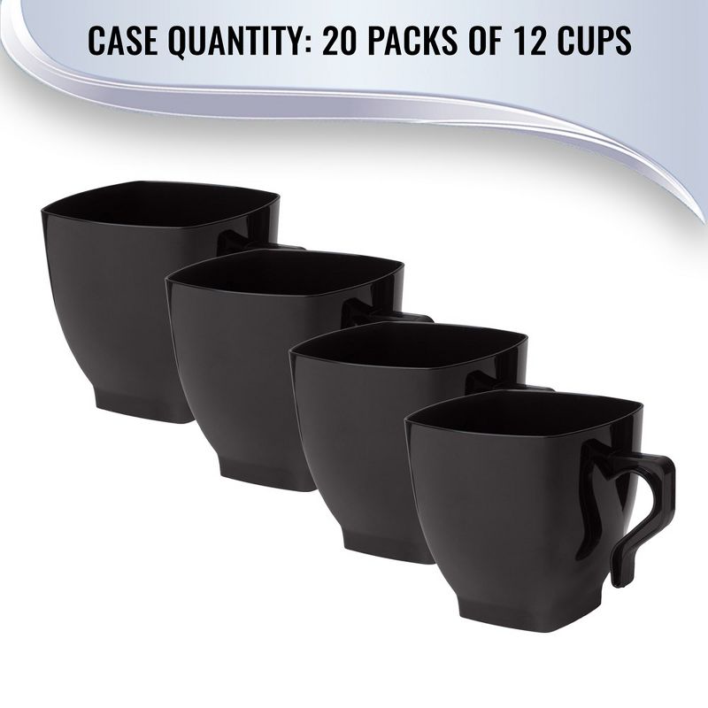 Smarty Had A Party 2 oz. Black Square Plastic Mini Coffee Tea Cups, 5 of 8