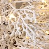 LuxenHome 5Ft Pre-Lit Snowy Artificial Christmas Tree with Warm White Lights in Rustic MgO Crate Brown - 3 of 4