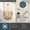 VAXCEL Camellia 5-Light 23.5 in. Wide Gilded Gold Glam Pendant with Metal Flower Shade, LED Compatible, Adjustable Height - 4 of 4