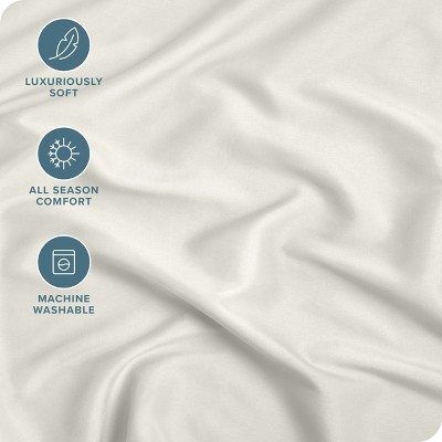 Twin XL Cream Deep Pocket Microfiber Fitted Sheet