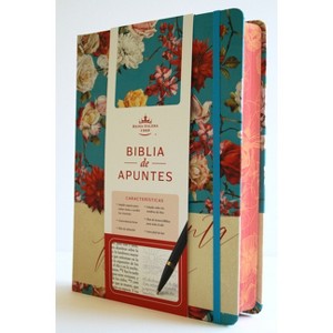 Biblia de Apuntes Rvr 1960 Tapa Dura, Azul Celeste Con Flores (Edición Cantos Pintados) / Spanish Journaling Bible Rvr 1960 Hardcover Light Blue with - 1 of 1