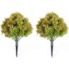 23in Artificial Eucalyptus Trees with Ground Spike for Outdoor-Fake Topiary Ball Trees Artificial Plant Brush for Indoor Outdoor Set of 2 Decor Decor - 2 of 4