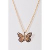Slickblue Gold Twisted Chain Necklace, 3D Butterfly Pendant with Faux Simulated Crystal, 18 Inch - 2 of 3