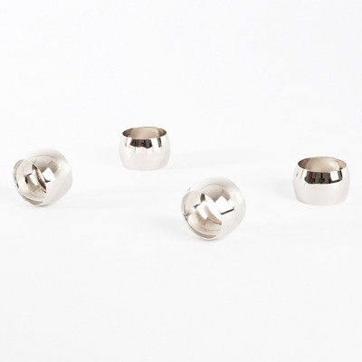 Silver Round Napkin Rings Set of Four