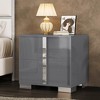 AMERLIFE Nightstand, 23.6'' Modern End Table with 2 Drawers, High Gloss UV Finish - 2 of 4