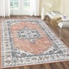 Washable Rug Non-Slip Vintage Medallion Carpet - Low Pile Distressed Area Rug for Living Room, Dining Room - 3 of 4