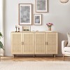 KTMBDW 6 Drawer Double Dresser for Bedroom, Modern Rattan Dresser Chest with Golden Handles for Living Room and Entryway - 2 of 4