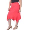Plus Size Knee-Length Elastic Waistband And A Handkerchief Hemline Skirt - 4 of 4