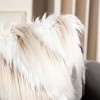 Brella Faux Fur Pillow (Set of 2) - White/Taupe - 20"X20" - Safavieh - 3 of 4