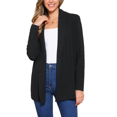 INSPIRE CHIC Women's Open Front Long Sleeve Lightweight Stretch Knit Sweater Outwear Casual Cardigans