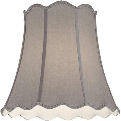 Morell Gray Scallop Bell Lamp Shade with Chrome Fitting