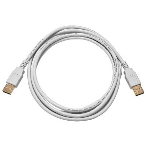 Monoprice USB 2.0 Cable - 6 Feet - White | USB Type-A Male to USB Type-A Male, 28/24AWG, Gold Plated, 480 Mbps - 1 of 4