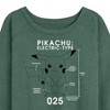 Women's - Pokémon - Pikachu Electric-Type Lightweight French Terry Wide Neck Long Sleeve Shirt - 2 of 4