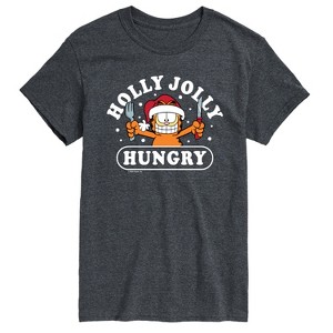 Men's - Garfield - Christmas Holly Jolly Hungry Short Sleeve Graphic T-Shirt - 1 of 4
