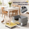 Kumasinova Stainless Steel Cat Litter Box with Scoop & Sand Drop Pedal,High Sides Odor-Resistant Pet Litter Box for Big Cats,Gray - 3 of 4