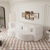 78" Convertible 2 Seater Sofa Bed Couch Twin Bed Sleeper Sofa With 2 Pillows Teddy Fabric Foam-Filled Floor Sofa Couch-Cuddlewood - 2 of 4