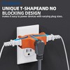 ELEGRP 3 Prong Heavy Duty Power Extender to Triple Outlet in T Direction, Multi-Directional Grounded 15A 125V Tap Adapter Plug ETL Listed, Orange 3PC - 4 of 4