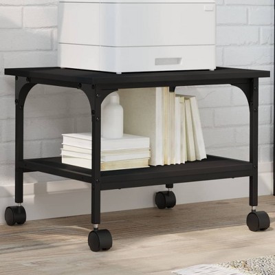 vidaXL Printer Stand 2-Tier Black 19.7"x15.7"x15" Engineered Wood