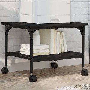 vidaXL Printer Stand 2-Tier Black 19.7"x15.7"x15" Engineered Wood - 1 of 4