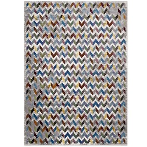 Modway Gemma Chevron Mosaic 5x8 Area Rug - Multicolored,  100% Polypropylene ,  Tight Low Pile Weave - 1 of 4