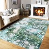 COZONY Washable Modern Abstract Runner Rug with Non-Slip Backing, Boho Chic Watercolor Design Low Pile Carpet for Hallway and Bedroom - 2 of 4