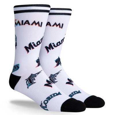 MLB Miami Marlins Mixed Up Crew Socks - L