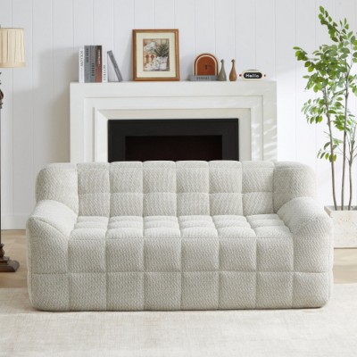 Modern Velvet Memory Foam Bean Bag Chair for Adults, No Assembly Required Floor Sofa for Living Room or Bedroom – The Pop Home