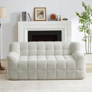 Modern Velvet Memory Foam Bean Bag Chair for Adults, No Assembly Required Floor Sofa for Living Room or Bedroom – The Pop Home - 1 of 4