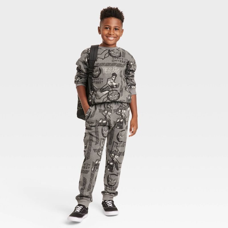 Boys' Marvel Black Panther Jogger Pants - Dark Gray, 3 of 4