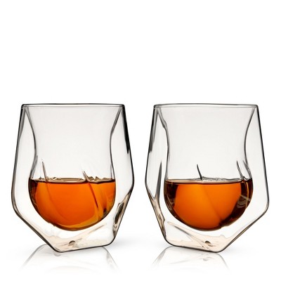 Viski Aerating Whiskey Tumbler, Whiskey Tasting Glass, Double Walled ...