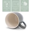 Elanze Designs Grey White Two Toned Ombre Matte 12 ounce Ceramic Stoneware Coffee Cup Mugs Set of 4 - 3 of 4