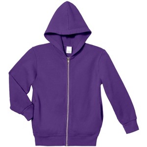 City Threads 100% Cotton Kids Unisex Soft Fleece Zip Hoodie with Inner Pockets - USA-Made - 1 of 4