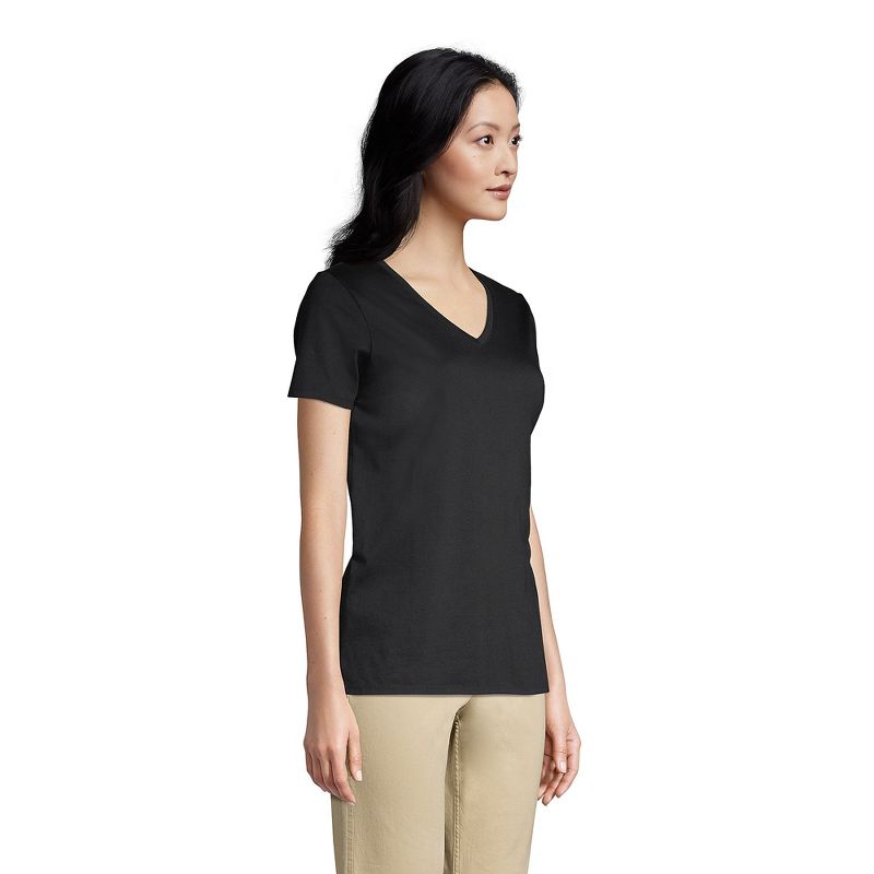 Lands' End Women's Tall Relaxed Supima Cotton Short Sleeve V-Neck T-Shirt, 4 of 6