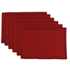 Set of 6 Wine Ribbed Placemat Red - Design Imports