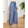 BLUEMING Womens Wide Leg Pants Belted High Waist Palazzo Pants Work Business Casual Flowy Trousers with Pockets - 4 of 4