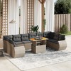 vidaXL Garden Sofa Set Grey PE Rattan Large Adjustable Feet - 2 of 4