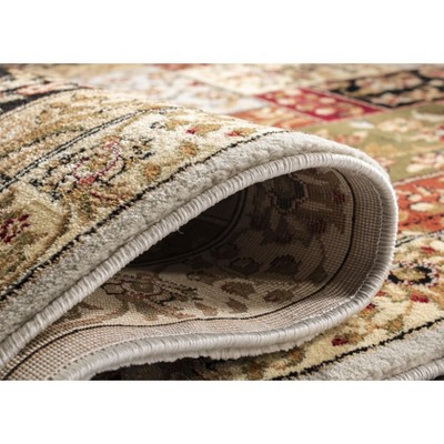 Grey and Multicolor Floral 4' x 6' Synthetic Area Rug