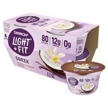 Light + Fit Nonfat Gluten-Free Toasted Coconut Vanilla Greek Yogurt - 4ct/5.3oz Cups