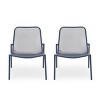 Set of 2 Stackable Metal Outdoor Patio Lounge Chairs with Mesh Seat for Balcony or Garden-Cuddlewood - 3 of 4