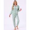INSPIRE CHIC Women's Pajama Set Fleece Long Sleeve Fluffy Loose Plush Pants with Pockets Warm Winter Sleepwear - 3 of 4