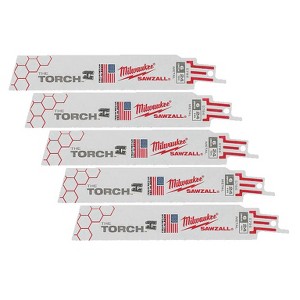 Milwaukee 48-00-5786 6" 24 TPI The Torch SAWZALL Reciprocating Saw Blades (5 Pack) - 1 of 4
