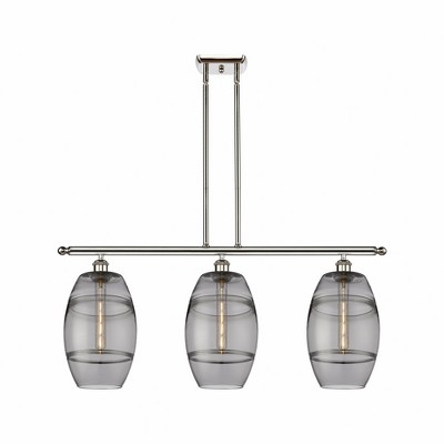 Vaz - 3 Light Stem Hung Island In Industrial Style-10.38 Inches Tall and 36 Inches Wide