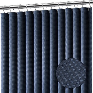 Hearth & Harbor Waffle Shower Curtain for Bathroom - 72x72 Heavy Duty Bathroom Curtain - 1 of 4