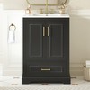Vynxaria 24-Inch Bathroom Vanity - Ceramic Sink, 1 Divided Drawer, 2 Soft-Close Doors (Dual Racks), Black - 3 of 4