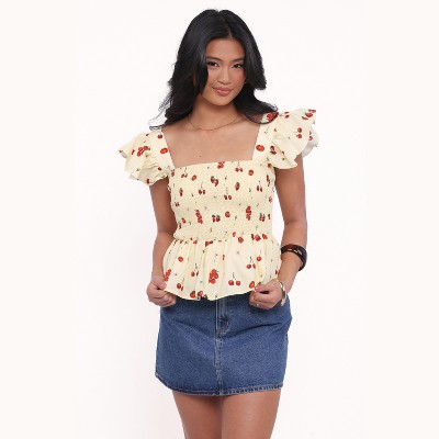 Petal and Pup Womens Remira Smocked Ruffle Top