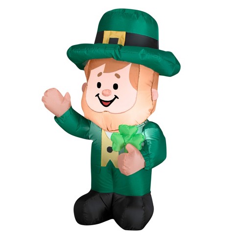 Costway 6ft St Patrick's Day Inflatable Leprechaun Irish Day Blow up  Lighted Giant Doll