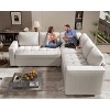 Dyonery 5-Seat Sectional Sleeper Sofa Bed with Pull Out Bed,Adjustable Backrest,USB Ports Convertible L Shaped Sectional Couches,Tool-Free Assembly - 2 of 4
