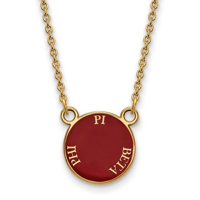 Black Bow Jewelry 14k Yellow Gold Plated Sterling Silver Pi Beta Phi Greek Life Necklace 18 Inch